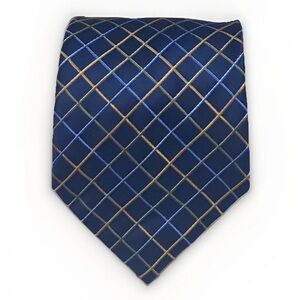 3for$30 Claiborne Silk Embroidered‎ Tie Blue Striped Handmade Business Casual